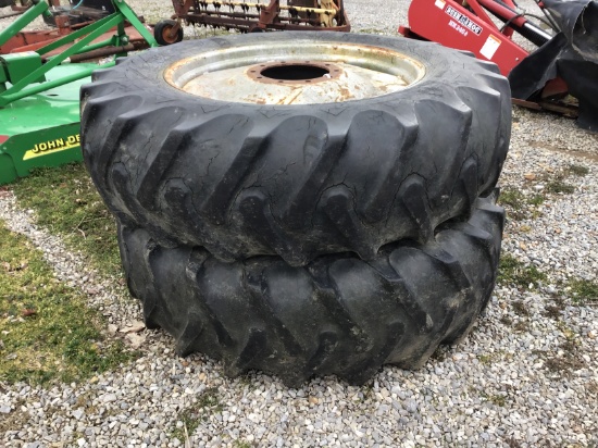 (2) 18.4X38 TRACTOR TIRES AND RIMS  - 10 BOLT HUBS - BOTH ONE PRICE