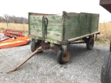 HOIST BOX WAGON W/ MCCORMICK GROUND DRIVE SEEDER ON REAR
