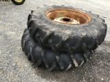 (2) 14.9-28 TRACTOR TIRES AND WHEELS OFF OF 160 AC - BOTH ONE PRICE