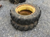 (2) 11.2-24 TRACTOR TIRES AND RIMS - BOTH ONE PRICE