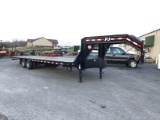 2020 PJ HYDRAULIC DOVETAIL GOOSENECK FLATBED TRAILER - LIKE NEW