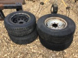 (4) ASSORTED TRAILER WHEELS & TIRES