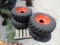 (4) NEW 12-16.5 ORANGE SKID STEER TIRES AND RIMS - ALL ONE PRICE