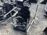 UNUSED JCT SKID STEER PHD W/ 2 AUGERS