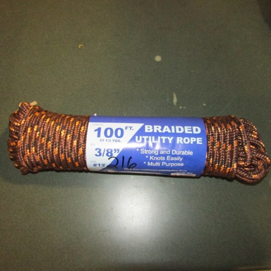 100FT 3/8'' BRAIDED BROWN ROPE