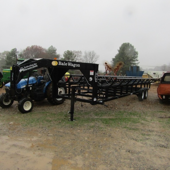 NEW INDUSTRIAS AMERICA 14 BALE GOOSNECK DOUBLE DUMP BALE TRAILER - NO TITLE