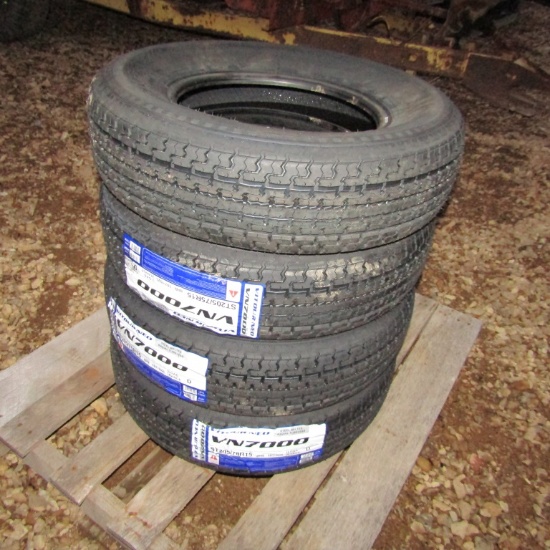 (4) NEW 205/75/R15 TRAILER TIRES - ALL ONE PRICE