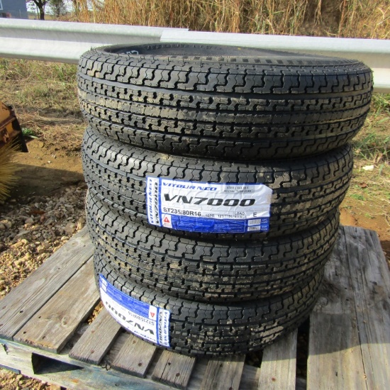 (4) NEW 235-80-R16 TRAILER TIRES - ALL ONE PRICE