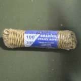 100FT 3/8'' BRAIDED GREY ROPE
