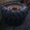 (2) FORD TRACTOR TIRES/RIMS/WHEEL WEIGHTS - ALL ONE PRICE