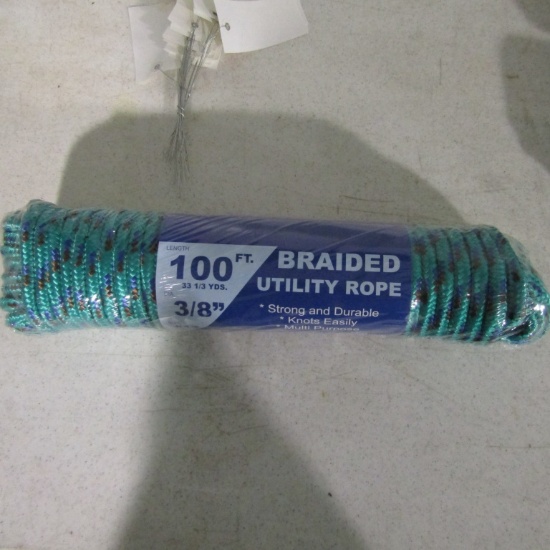 100FT 3/8'' GREEN BRAIDED ROPE