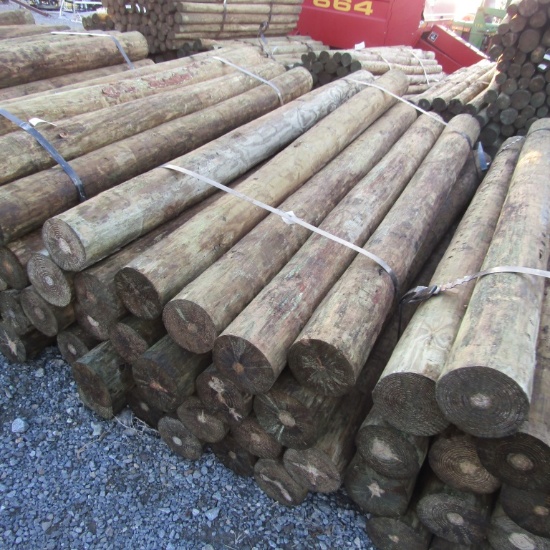 APPROX (24) 7'' X 8' TREATED FENCE POST - ALL ONE PRICE