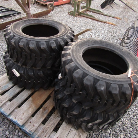 (4) NEW 12-16.5 SKID STEER TIRES - ALL ONE PRICE