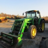 7130 JOHN DEERE TRACTOR W/ CAB AND LOADER - BUCKET- SPEAR