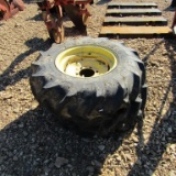 (2) 9.5/16 JD TRACTOR TIRES AND RIMS - BOTH ONE PRICE