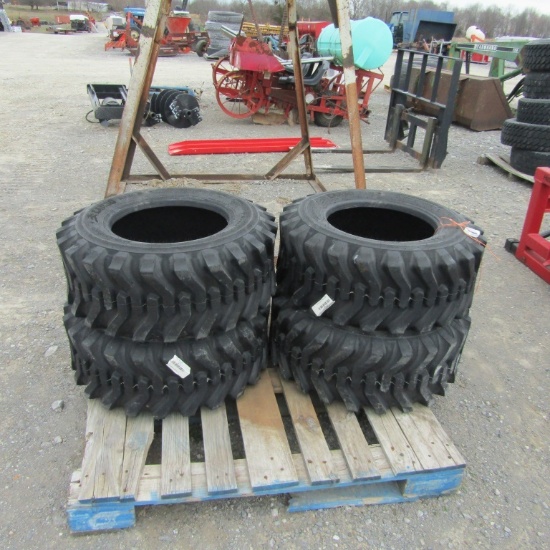 (4) NEW 12-16.5 SKID STEER TIRES - ALL ONE PRICE
