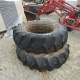 (2) 16.9X28 TRACTOR TIRES AND RIMS - BOTH ONE PRICE