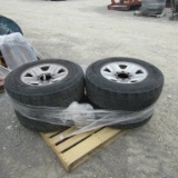(4) LT275-70R18 8 LUG TIRES AND RIMS - ALL ONE PRICE