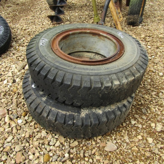 (2) 9.00/20 TIRES AND RIMS