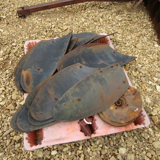 PALLET OF MOLD BOARD PLOW PARTS