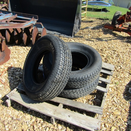 (3) NEW 225/75R15 RADIAL TRAILER TIRES - ALL ONE PRICE