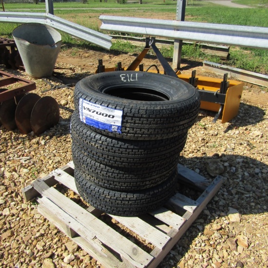 (4) NEW 225/75R15 RADIAL TRAILER TIRES - ALL ONE PRICE
