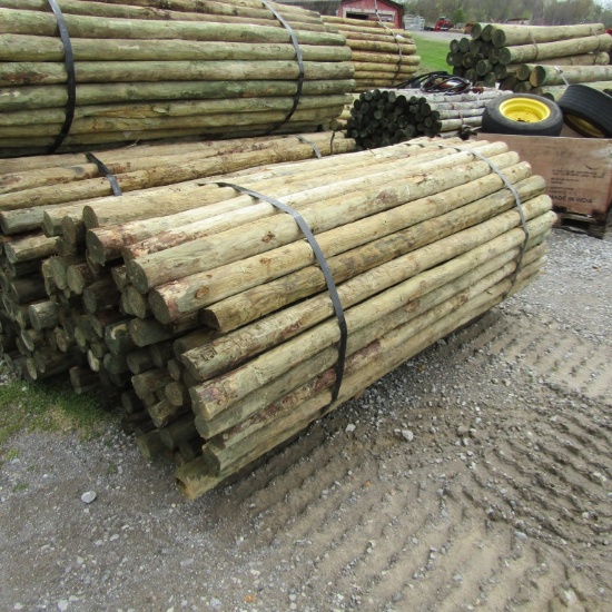 APPROX (100) 3''X7' TREATED FENCE POST - ALL ONE PRICE
