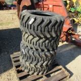 (4) NEW 12-16.5 SKID STEER TIRES - ALL ONE PRICE