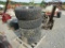 (4) 37/12.50R20 TRUCK TIRES ON 8 LUG WHEELS - ALL ONE PRICE