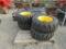 (4) NEW 12-16.5 SKID STEER TIRES ON YELLOW RIMS - ALL ONE PRICE