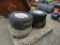 (4) 35X15.50-16.5 SUPER SWAMPER MUD TIRES ON 8 LUG ALUMINUM RIMS