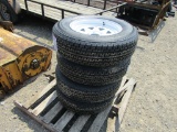 (4) NEW 205/75R15 TRAILER TIRES ON 5 LUG RIMS - ALL ONE PRICE