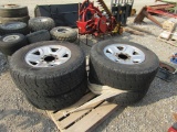 (4) 275/70R18 TRUCKS TIRES ON 8 LUG DODGE RIMS - ALL ONE PRICE