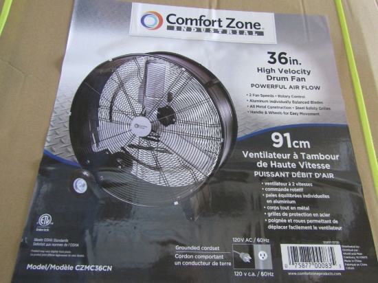 36" COMFORT ZONE DRUM FAN