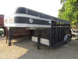 16FT BONANZA GOOSENECK STOCK TRAILER - NO TITLE