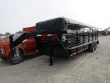 NEW 7' X 24FT STOLL GOOSENECK STOCK TRAILER W/ CO