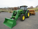 6105E JOHN DEERE TRACTOR W/ CAB AND LOADER