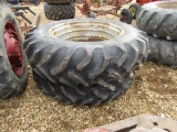 (2) 16.9/38 TRACTOR TIRES AND RIMS - BOTH ONE PRICE