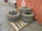 (5) 235/80R16 8 LUG DUALLY TIRES AND RIMS - ALL ONE PRICE