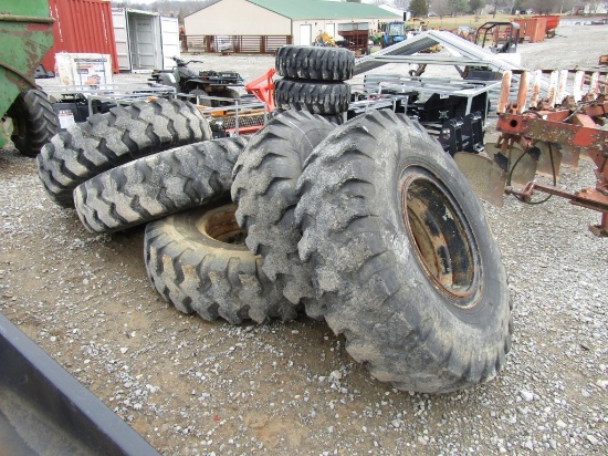 (5) 14.00-24 TIRES AND RIMS - ALL ONE PRICE
