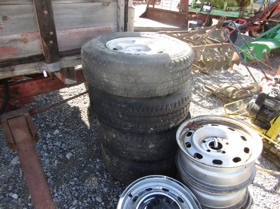 (4) 245/75R16 6 LUG FIRESTONE WHEELS AND TIRES - ALL ONE PRICE