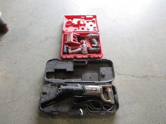 PORTER CABLE SAW & MILWALKEE DRILLS