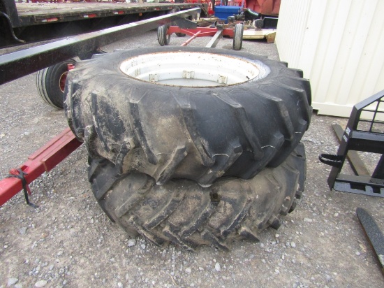 (2) 18.4/34 TRACTOR TIRES AND RIMS OFF FORD