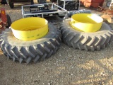 (2) 18.4R38 FIRESTONE RADIAL 23 DEGREE TRACTOR DUALS W/ CLAMPS