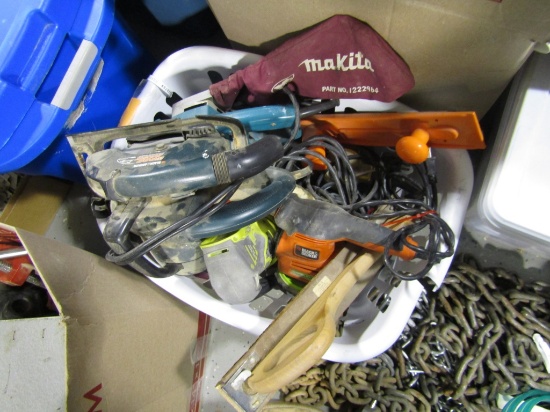 TOTE OF SANDERS & SAWS