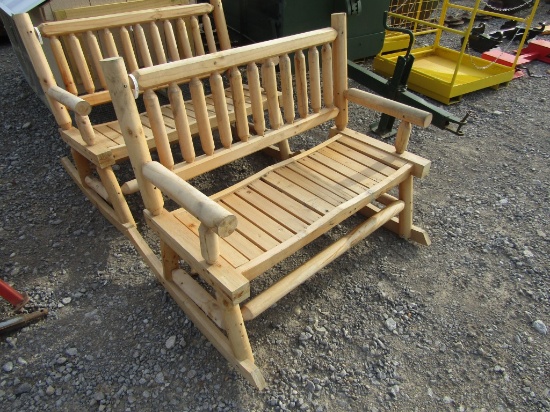 WOODEN ROCKING BENCH