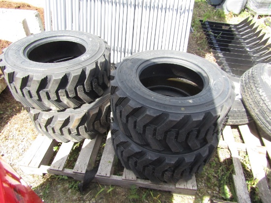 (4) NEW 12-16.5 SKID STEER TIRES