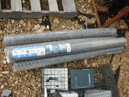 (4) ROLLS OF NEW CHICKEN WIRE FENCING