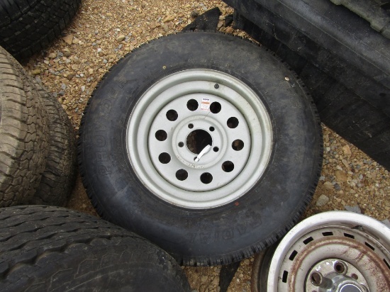225/75R15 5 Lug Trailer Tire and Rim