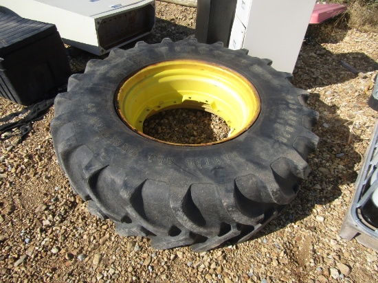 480/80R30 Firestone Tire and Rim off of JD